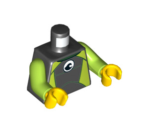 LEGO Svart Wetsuit Overkropp med Lime Armer (973 / 76382)