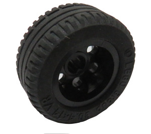 LEGO Schwarz Rad 12 x 20 mit Technic Achse Loch und 6 Pegholes mit Reifen 30.4 x 14