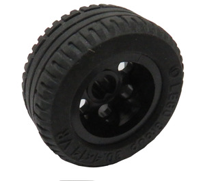 LEGO Black Wheel 12 x 20 with Technic Axle Hole and 6 Pegholes with Tire 30.4 x 14