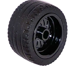 LEGO Noir Wheel 18x12 with Black Tyre low profile 24x12 (18976/18977)