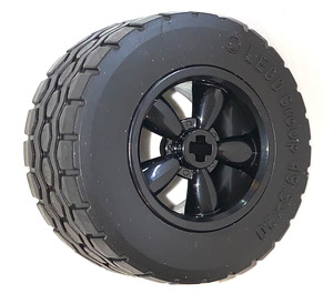 레고 검은색 Wheel 30 x 20 with Tyre 49,5 x 20