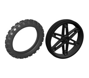LEGO Black Wheel 61.6 x 13.6 Motorcycle with Tyre 81.6 x 15 Motorcycle
