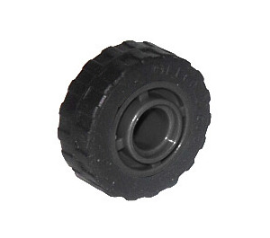 LEGO Black Wheel Hub Ø11.2 x 8 with Centre Groove with Tire Ø 17.6 x 6.24 with Band