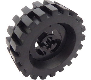 LEGO Černá Wheel Hub 8 x 17.5 with Axlehole with Tire 30 x 10.5 with Ridges Inside