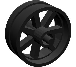 LEGO Black Wheel Rim Ø14.6 x 6 with Spokes and Stub Axles (50862)