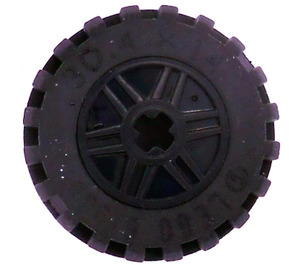 LEGO Black Wheel Rim Ø18 x 14 with Axle Hole with Tire 30.4 x 14 with Offset Tread Pattern and No band