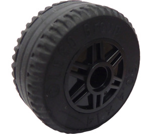 LEGO Black Wheel Rim Ø18 x 14 with Pin Hole with Tire Ø30.4 x 14 (Thick Rubber)