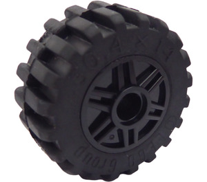 LEGO Black Wheel Rim Ø18 x 14 with Pin Hole with Tire 30.4 x 14 with Offset Tread Pattern and No band