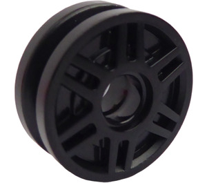 LEGO Black Wheel Rim Ø18 x 7  with Deep Spokes and Brake Rotor (13971 / 77031)