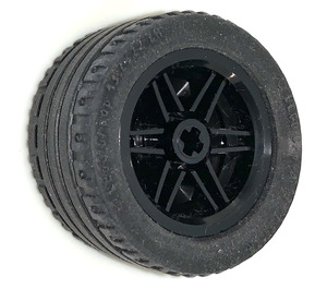LEGO Black Wheel Rim Ø30 x 20 with No Pinholes, with Reinforced Rim with Tire, Low Profile, Wide Ø43.2 X 22 ZR