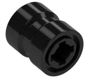 LEGO Zwart Wiel Rand Ø8.1 x 9mm (Gekerfd gat, verstevigde achterkant) (74967)