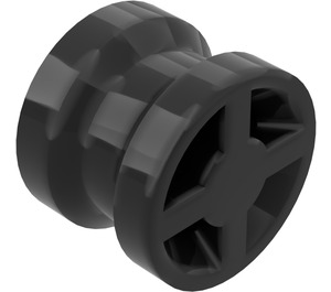 LEGO Zwart Wiel Rand Ø8 x 6.4 zonder inkeping aan de zijkant (4624)