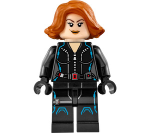 LEGO Sort Widow med Kort hår med Printed Ben og Mørk Azure Trim Minifigur