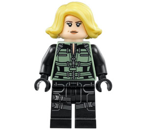 LEGO Schwarz Widow mit Gelb Kurzes Haar Minifigur