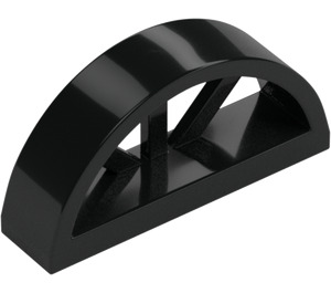 LEGO Black Window 1 x 4 x 1.3 Curved with Bars (20309)