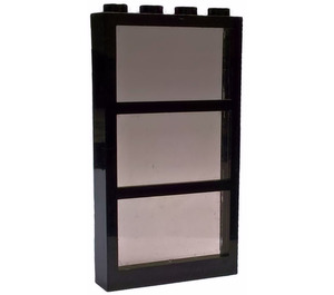 LEGO Schwarz Fenster 1 x 4 x 6 mit 3 Scheiben und Transparent Schwarz Fixed Scheibe (6160)