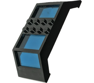 LEGO Black Window 10 x 4 x 2 with Sloped Ends and Transparent Dark Blue Glass (30264 / 76033)