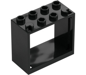 LEGO Černá Okno 2 x 4 x 3 se čtvercovými otvory (60598)