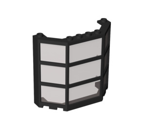 LEGO Black Window Bay 3 x 8 x 6 Assembly with Trans-Black Glass (30185)