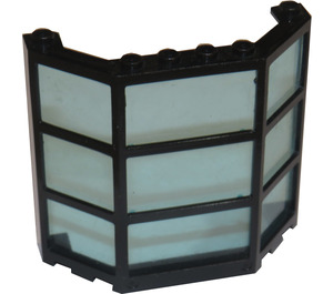 LEGO Schwarz Fenster Bay 3 x 8 x 6 mit Transparent Light Blau Glas (30185)