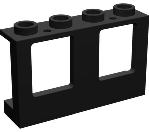 LEGO Noir Fenêtre Cadre 1 x 4 x 2 avec des tenons pleins (4863)