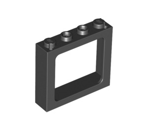 LEGO Black Window Frame 1 x 4 x 3 (center studs hollow, outer studs solid) (6556)