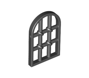 LEGO Noir Fenêtre Pane 1 x 2 x 2.7 Arrondi Haut avec Twisted Bars (30045)