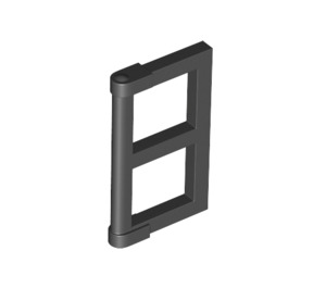 LEGO Black Window Pane 1 x 2 x 3 with Thick Corner Tabs (28961 / 60608)