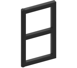 LEGO Nero Finestra Pane 1 x 2 x 3 senza angoli spessi (3854)