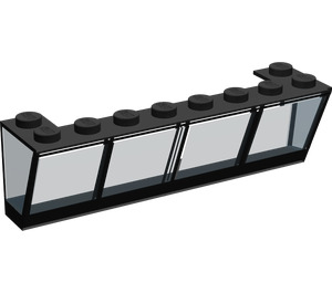 LEGO Black Windscreen 2 x 8 x 2 with Transparent Light Blue Glass (2634)