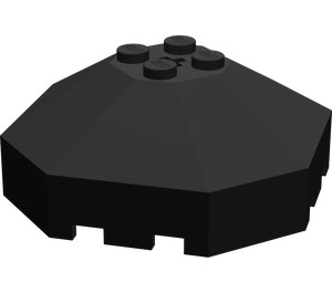 LEGO Black Windscreen 6 x 6 Octagonal Canopy with Axle Hole (2418)
