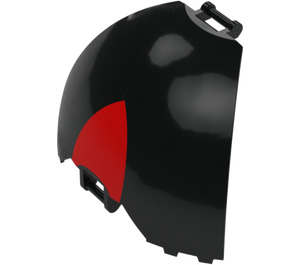 LEGO Black Windscreen Quarter Dome with Handles with Shadow the Hedgehog Red Forehead (87375 / 109390)