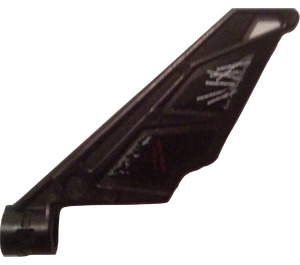 LEGO Black Wing with Axle Hole with White and Gray Damage (Left) Sticker (61800)