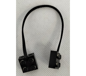 LEGO Negro Cable con 2 x 2 x 0.7 Ladrillo en each Final 13.6 cm (17 Espigas)