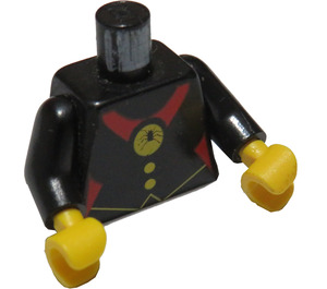 LEGO Black Witch Torso with Medallion with Spider and Red Ribbon Pattern with Black Arms and Yellow Hands (973 / 73403)