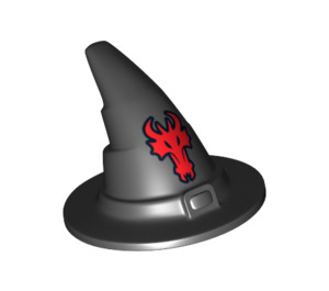 LEGO Black Wizard Hat with Bull with Slightly Rough Surface (14496 / 90460)