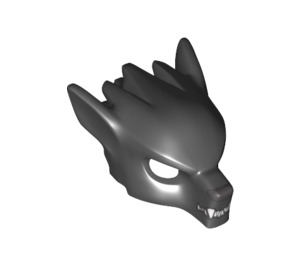 LEGO Zwart Wolf Masker met Fangs en Grijs Neus (11233 / 12826)