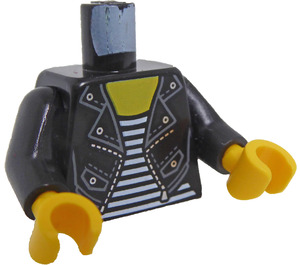 LEGO Sort Kvinde i Leather Jakke Minifig Torso (973 / 76382)