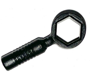 LEGO Black Wrench with Closed End with 6 Rib Handle