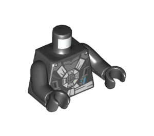 LEGO Black Zane - round emblem torso Minifig Torso (973 / 76382)
