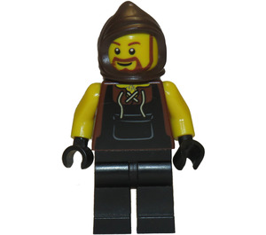 LEGO Blacksmith met Baard en Dark Bruin Boer's Cowl Minifiguur