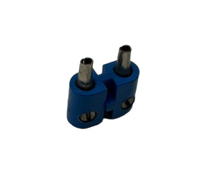 LEGO Blue 2 Prong Electric Connector with Hollow Pins