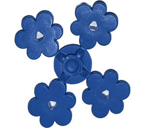 LEGO Blauw 4 Bloem Heads aan Sprue (3742 / 56750)