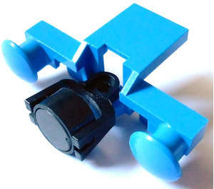 LEGO Blue 9V Buffer with Magnet Holder and Magnet