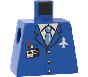 LEGO Blue Airplane torso crew male without Arms (973)