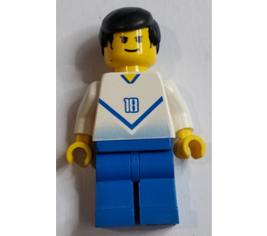 LEGO Blue and White Football Player with "18" Minifigure
