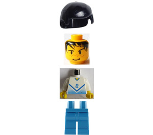 LEGO Blauw en Wit Football Player met "2" minifiguur