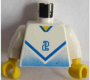 LEGO Blue and White Football Player with "2" Torso (973)