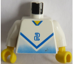 LEGO Bleu et Blanc Joueur de Football avec "2" Torse (973)