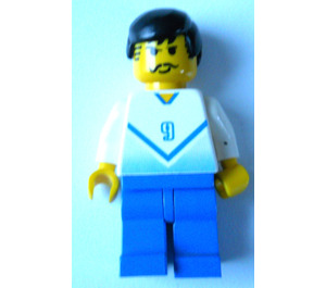 LEGO Blau und Weiß Fußballspieler mit "9" Minifigur